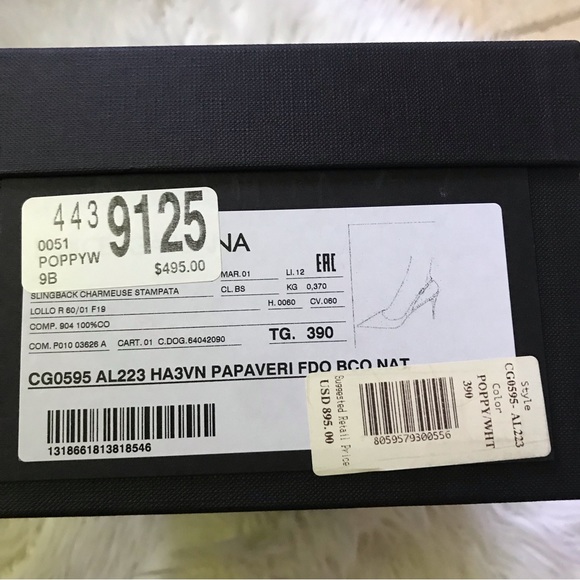 NIB Dolce&Gabbana Floral Cotton Slingback Pumps size EUR 39/ US 9 - Picture 6 of 9